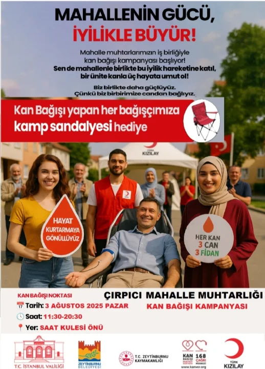 3 AĞUSTOS GÜNÜ KAN BAĞIŞI KAMPANYASI VARDIR